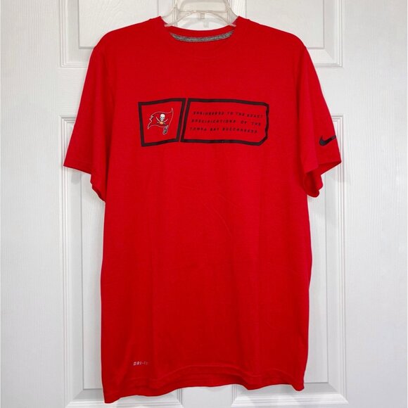 Nike On Field Apparel Shirt Mens Medium Tampa Bay Buccaneers Red Swoosh Red - Picture 1 of 11